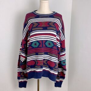 Vintage Artsy Tribal Funky‎ Dad Sweater Heritage Cabincore GrandpaCore